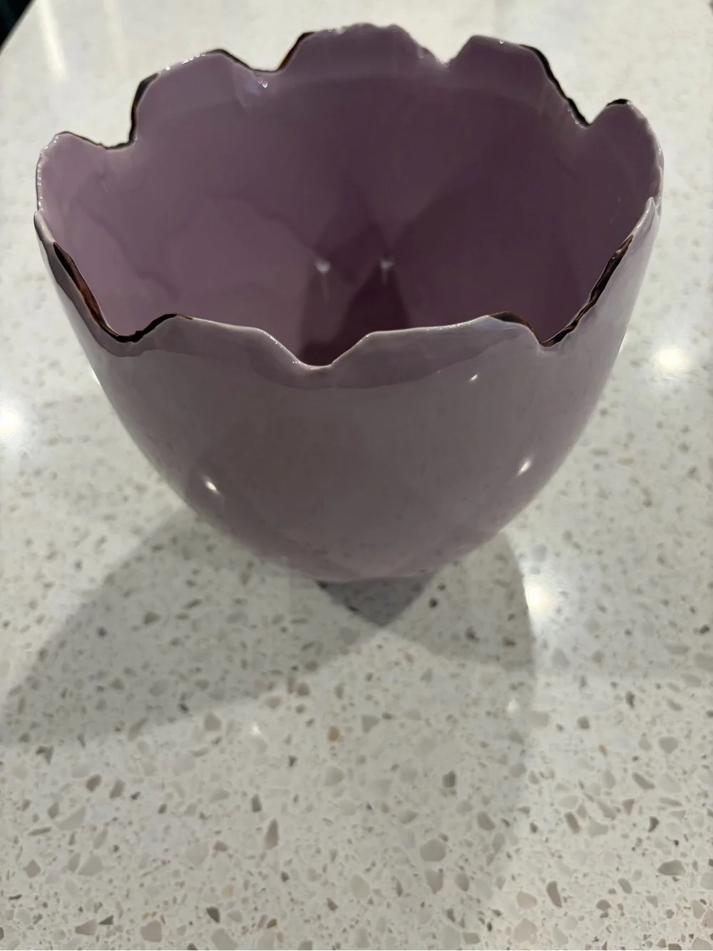 Lavender Scalloped Ceramic Bowl